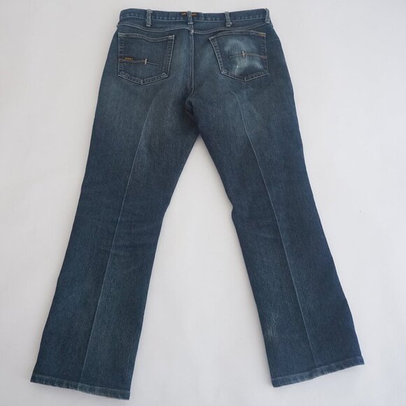 Ariat Rebar M5 Straight Leg Dark Wash Cowboy Western Denim Blue Jeans 35X32 - Picture 2 of 12